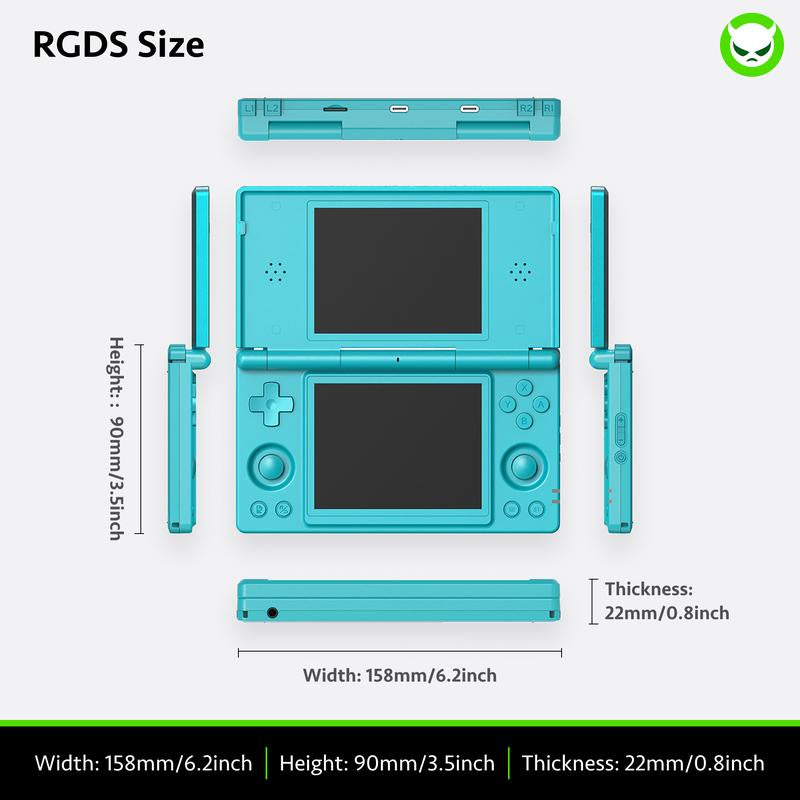 Anbernic RG Ds【Buy 1 Get 1 Capacitive Stylus + 1 Lanyard + 2 Screen Protectors + 1 Charging Cable + 1 Roms Card】Dual Screens 4-Inch IPS 640*480 Android 14 RK3568 Quad-Core 64-Bit 4000Mah Six-Axis Gyroscope Sensor Ready to Play
