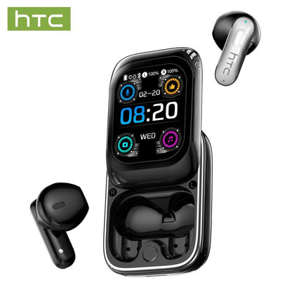HTC NE48 Translation Headset, Multifunctional Earbuds, Features LED Screen, BT 6.0 Connectivity, Supports 134 Languages, IPX5 Water Resistance, Designed for Sports, Suitable for Music Playback and Calls, Includes Built-In Microphone